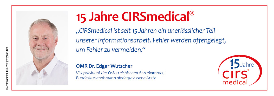 15 Jahre CIRSmedical Testimonial Dr. Wutscher